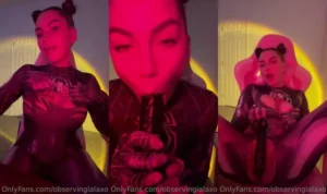 Observinglalaxo Enjoys Herself In A Black Spidey Suit - MyPornerLeak