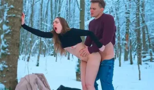 In the cold, a Russian couple enjoys hot sex - MyPornerLeak