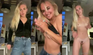 Blonde DaniFae Dancing While Getting Naked - MyPornerLeak