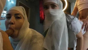 Cherry in white hijab: intense blowjob to wild doggy style - MyPornerLeak