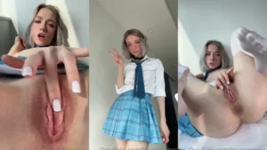 Schoolgirl Leya Gornaya Fingers Her Wet Pussy - MyPornerLeak