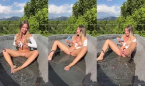 AubreyAddison Buzzes In An Outdoor Bathtub - MyPornerLeak
