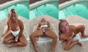 Zonamaeee Buzzes Her Pussy Near The Pool - MyPornerLeak
