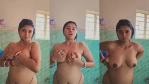 Gujrati girl during bath record her nude – Indian porn video - MyPornerLeak