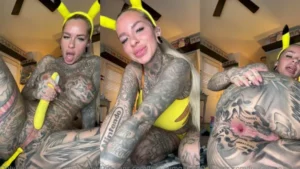 GymGamerGirl’s Pikachu Themed Pussy & Anal Dildo Session - MyPornerLeak