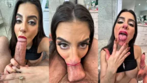 Lena The Plug Gives A Messy BJ In The Bathroom - MyPornerLeak